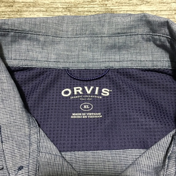Orvis Classic Collection Shirt Men’s XL Blue Short Sleeve Lightweight Hiking - Picture 9 of 10